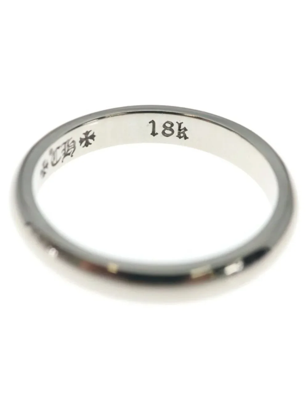 Chrome Hearts 18k WD Round Bblgm Wedding Plain Bubble Ring